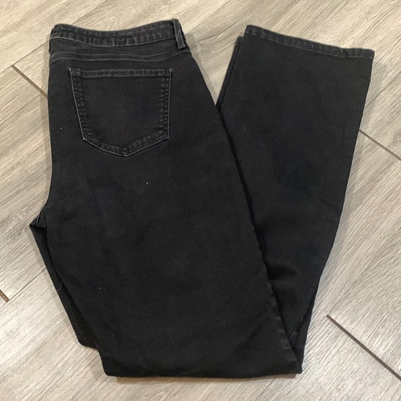 NYDJ “Barbara Bootcut” Black Stretch Extra Long Jeans size 14 - Picture 1 of 11